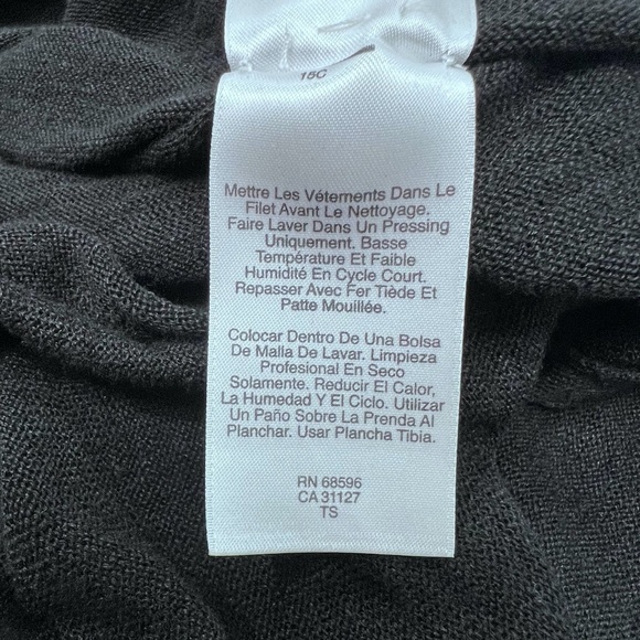 DKNY BLACK LINEN KNIT OPEN FRONT SWEATER VEST MULTIWAY INFINITY WRAP - Picture 14 of 15